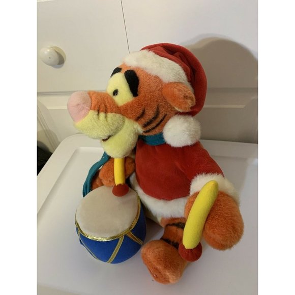 2001 Disney Store Winnie The Pooh Tigger Christmas Drummer Plush - Picture 4 of 10
